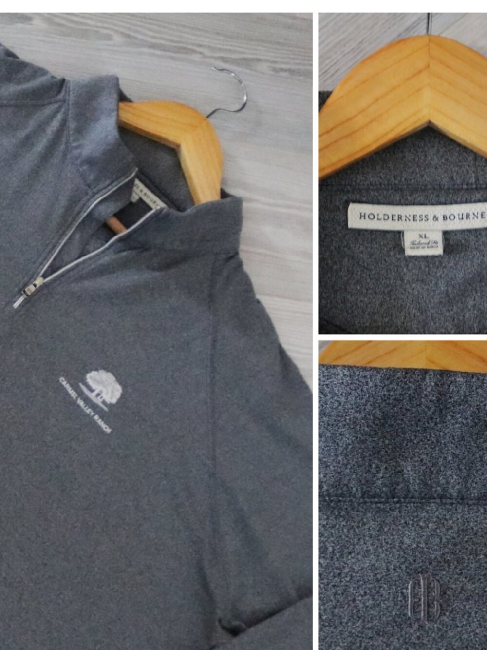 Holderness & Bourne 1/4 Zip Men's Gray WESTLAND Golf Performance Pullover XL